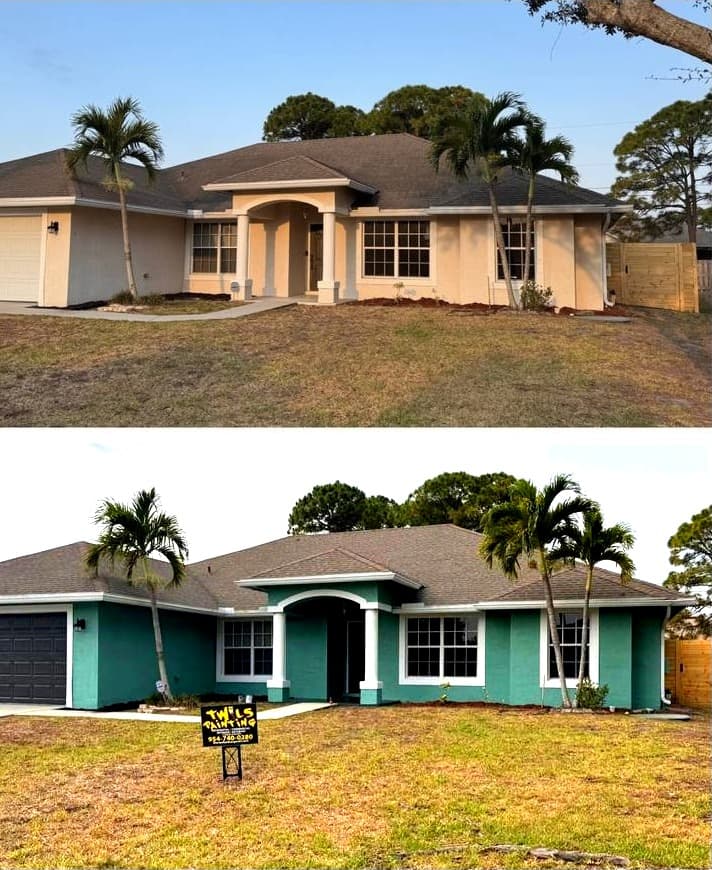 Completed South Florida exterior painting project by Twils Painting