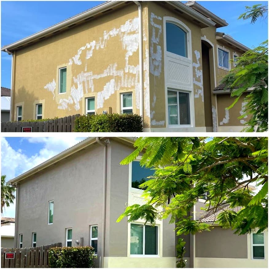 South Florida stucco home during a real Twils Painting project