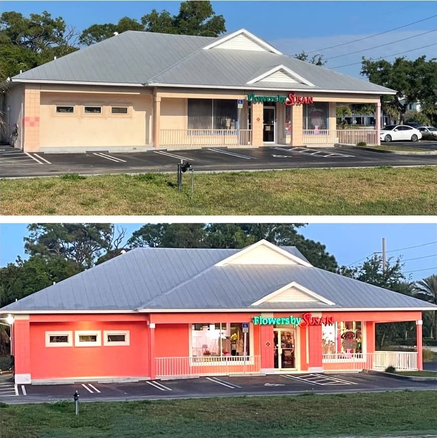 Completed orange commercial paint project by Twils Painting